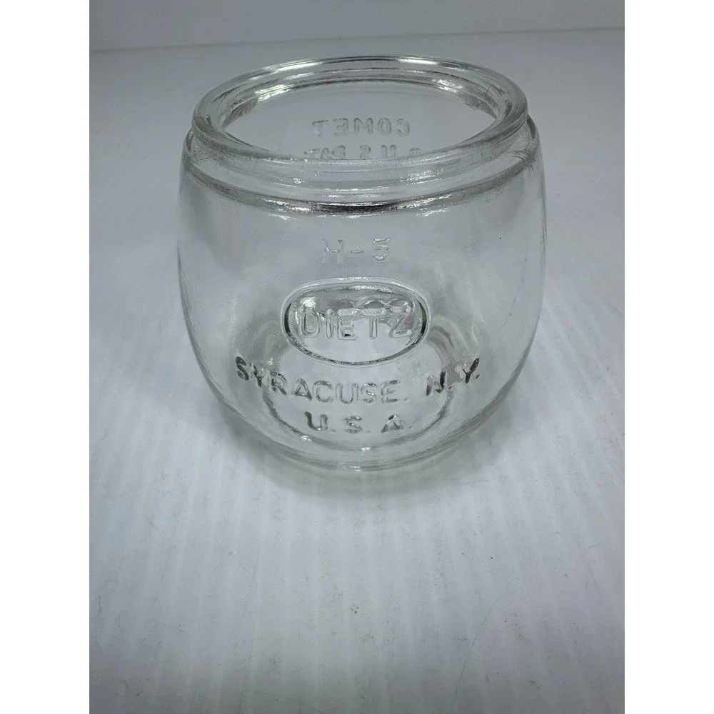 VINTAGE H-5 DIETZ COMET CLEAR GLASS LANTERN GLOBE SYRACUSE N.Y. USA‎
